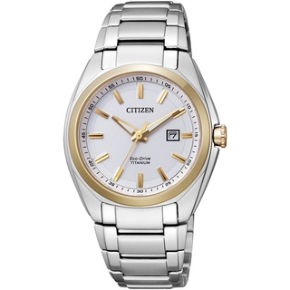 Citizen Damen-Armbanduhr XS Super Titanium Analog Quarz Titan EW2214-52A, Weiß