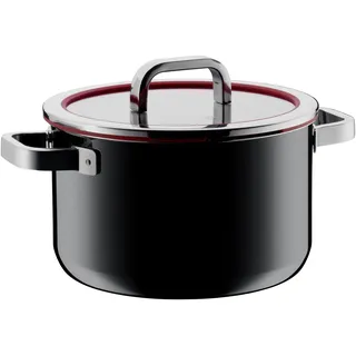 WMF Fusiontec Functional Kochtopf groß 24cm, Glasdeckel mit Abgießfunktion, Fleischtopf Induktion 6,4l, High-Tech Keramik, kratzfest, schwarz
