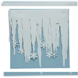 Christmas Decorations Eiszapfen Girlande Filz 34cm x 2m mit Schneeflocken Weiß - Weiß