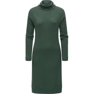Jerseykleid RAGWEAR "Peona", Damen, Gr. M (38), Normalgrößen, tannengrün, Material: 75% Viskose, 22% Polyester, 3% Elasthan, körpernah knielang, hoch geschlossener Ausschnitt, Ärmel ohne Ärmelschlitz Rippstrickbündchen, Kleider Jerseykleid, Modisches Damen Pulloverkleid mit Rollkragen
