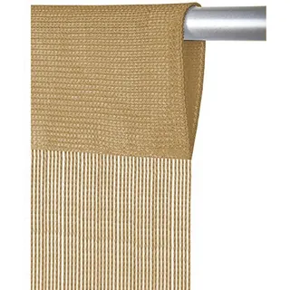 Arsvita Fadenvorhang Fadenvorhang mit Tunneldurchzug, Breite 90/140cm Höhe 250cm beige 140 cm x 250 cm