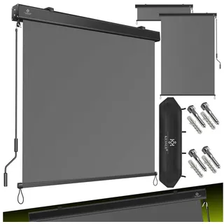Kesser Senkrechtmarkise Außenrollo 140 x 250 cm Grau