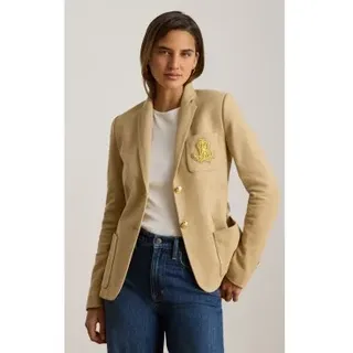 Lauren Ralph Lauren für Damen. 200797305013 Amerikanische Jacke mit beigem gedrehtem Jacquard (M), Lässig, Baumwolle, Klassisch