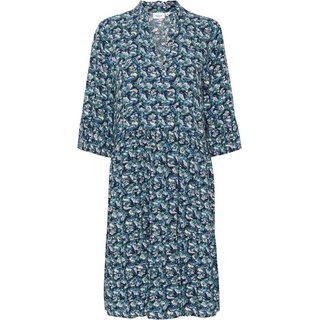 Saint Tropez Sommerkleid EdaSZ Dress mit Volant und 3/4 Ärmel blau S (36)