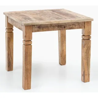 KADIMA DESIGN Esstisch `Diana`: Landhaus-Stil, Massivholz, rustikal, stabil, pflegeleicht. Braun, 80x80x76 cm, | Kadima Design