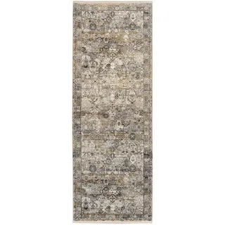 Dieter Knoll Läufer Toulon, Grau, Gold, Textil, rechteckig, 80x300 cm, Care & Fair, für Fußbodenheizung geeignet, in verschiedenen Größen erhältlich, Teppiche & Böden, Teppiche, Teppichläufer
