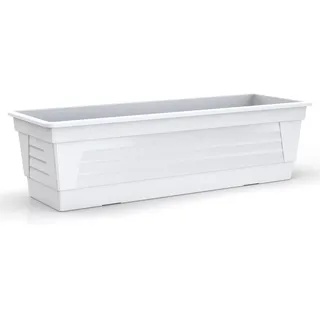 Plastard Blumenkasten 100 cm Weiß, Pflanzkasten, Balkonkasten | Witterungs-, UV- & frostbeständig, Deko Pflanztopf ideal für Garten & Balkon, Robuster & vielseitiger Pflanzkübel 24 Liter