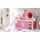 90 x 200 cm inkl. Textil-Set Kiefer massiv weiß horse-pink