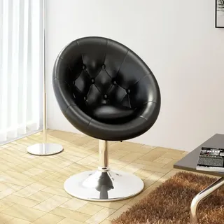 vidaXL Cocktailsessel 60,4 x 94 x 60,4 cm Schwarz Kunstleder höhenverstellbar