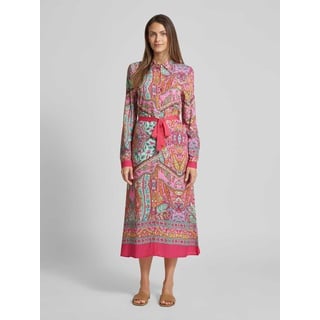 Hemdblusenkleid aus Viskose mit Paisley-Muster, Pink, 44
