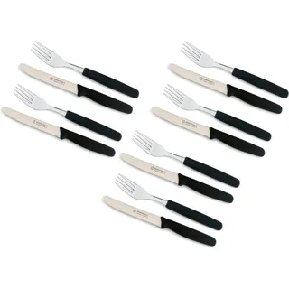 Marsvogel Solingen | 12-tlg. Besteck Set PP schwarz | zeitloses Design | langlebige Qualität | ideal für jeden Tisch - Schwarz