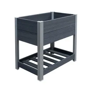 Mr. GARDENER Hochbeet, auf Beinen, BxTxH: 78,5 x 46 x 74 cm, WPC/Aluminium, anthrazit/blank - grau