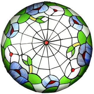 Retro Wohnzimmer Deckenleuchte Tiffany Stil Vintage Schlafzimmer Deckenlampe Jugendstil Mediterraner-Lampen Gang Beleuchtet Balkon Esszimmer Studie Deckenbeleuchtung Farbe Glas Lampenschirm (50CM)