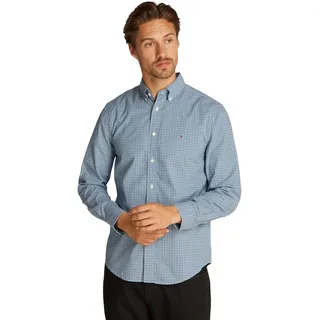 Tommy Hilfiger Herren Hemd Flex Poplin Gingham Regular Fit, Mehrfarbig (Nouveau Green / Multi), L