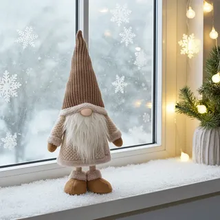 Weihnachtswichtel braun 64-90cm Teleskopbeine Weihnachtsdeko Dekofigur