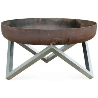 Feuerschale Svenskav Design Z XXL 2038, Edelstahl, Rost, Metall, 63x36x63 cm, Grüner Punkt, Made in Europe, Handmade in Europe, abnehmbare Standfüße, hitzebeständig, Freizeit, Campingzubehör, Feuerschalen