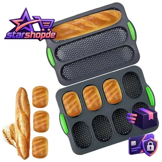 Backform Baguette Blech Grau Brotbackform für Baguettebrot Langbrot Hot Dog
