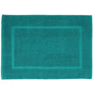 WENKO Frottier Duschvorleger Paradise, saugfähige & Pflegeleichte Badematte, aus 100% Baumwolle, waschbar, 50 x 70 cm, Petrol