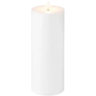 BLOMUS LED Kerze -NOCA- Batteriebetriebene Stumpenkerze mit Timerfunktion, Outdoor, Spritzwassergeschützt (White, XL)