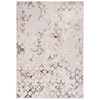 Mazovia Designteppich Modern Teppich für Wohnzimmer - Glänzende - Beige Creme mit Gold, 80 x 150 cm beige|braun 80 x 150 cm