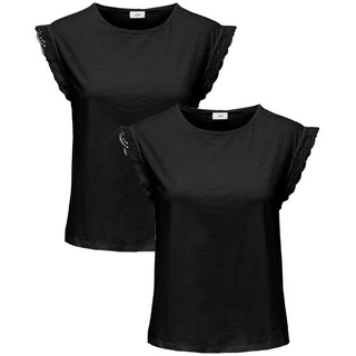 JACQUELINE de YONG T-Shirt JDYSALVA LIFE S/L CROCHET TOP JRS - 15318217 (2-tlg) 5567 in Schwarz schwarz S (36)