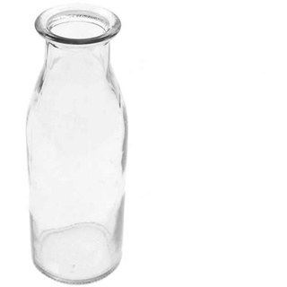 Floral-Direkt Flasche ca 150ml H14cm Ø4,8cm klar Glas Vase Milchflasche Blumenvase Dekoflasche