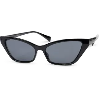 Sonnenbrille STYLEBREAKER "Schmale Retro Cateye Sonnenbrille", Damen, grau (gestell schwarz, glas grau getönt), Modisch, Sonnenbrillen Sonnenbrille