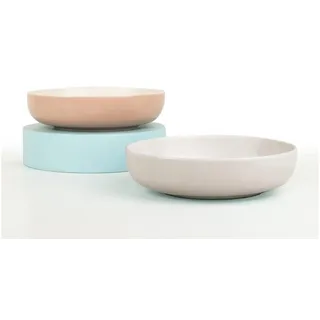 Kütahya Porselen Suppenteller Modern Schüssel Set 2tlg 20 cm Blau, Porzellan glänz rosa