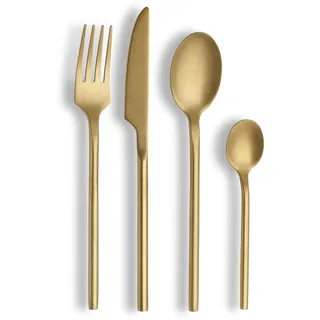 Echtwerk Bari, Stonewashed champagne, 16-teilig, Essbesteck für bis zu 4 Personen, Hochwertiger Chromnickelstahl, Edelstahl