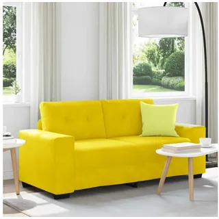 LuxusKollektion Schlafsofa Sofa Schlaffunktion Polstersofa Sofagarnitur Zweisitzer 140 cm Gelb gelb