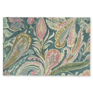 MuchoWow Fußmatte Gemustert - Bunt - Verschnörkelt - Grün, Rechteckig, innen Schmutzmatte, Tür, Teppichmatte, Sauberlaufmatte 90x60 cm 90 cm x 60 cm