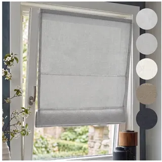 Victoria M. Raffrollo Ivora Premium Raffrollo 160x175cm Grau Blickdicht mit Bohren, mit Faltenband, mit Bohren, freihängend, Abnehmbarer Stoff mit OEKO-TEX® Zertifizierung, zum Schrauben grau 160 cm x 175 cm