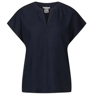 STREET ONE Kurzarmbluse - Bluse - feminines Shirt - Basic Blusenshirt blau 38Schneider Fashion Store