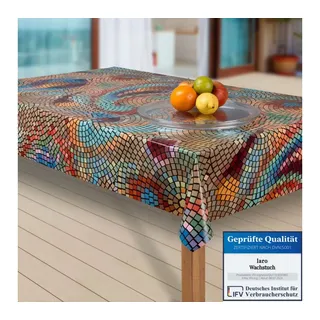 Laro Wachstuch-Tischdecke abwaschbar 110 x 110 cm mehrfarbig