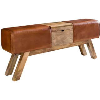 KADIMA DESIGN Sitzbank Retro Braun 120 x 29 x 53 cm