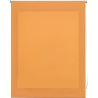 DECORBLIND | Raffrollo, lichtdurchlässig, glatt, Maße Rollo: 160 x 175 cm (B x L), Maße Stoff, einfarbig, 157 x 170 cm, lichtdurchlässig, Orange, einfache Montage an Wand oder Decke
