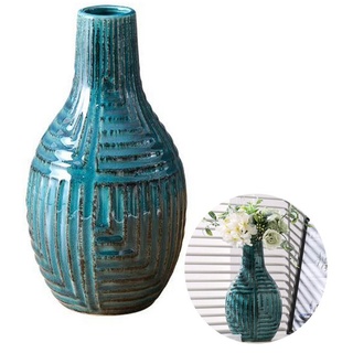 Lubgitsr Tischvase Blaugrüne Keramikvase für Heimdekoration (1 St) blau|grün
