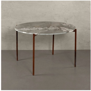 MAGNA Atelier Esstisch ROM mit Marmor Tischplatte, Küchentisch rund, Bistrotisch, Metallgestell, Ø120x76cm grau