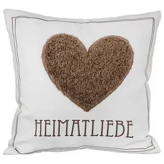 Gilde Heimatliebe Kissen 45 x 45 cm Creme/Braun/Schwarz