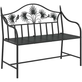 vidaXL Gartenbank Stahl 104 x 52,5 x 89 cm Schwarz