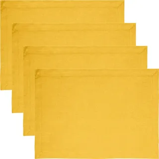 REDBEST Platzset Tischset "Tulsa" 4er-Pack, Baumwolle Uni gelb