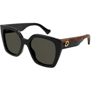 GUCCI Womens GG1300S Sunglasses, Black-Havana-Grey, 55 - 55/19/145