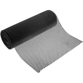 Schrankfolie Küche 30x600 cm Antirutschmatte Schubladen Freies Schneiden Offene Zellstruktur Schubladenmatte Geeignet für Schubladen Küchenschränke Regaleinlagen Sideboards Tischsets (Schwarz)