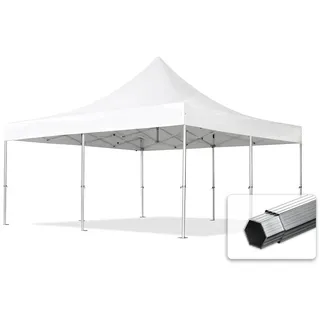 5x5 m ALU Faltpavillon PVC schwer entflammbar, Faltzelt Partyzelt Pavillon weiß