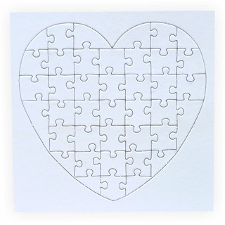 Puzzle zum bemalen Herz 40 Teile 10 Stück zum selbst gestalten mit Rahmen