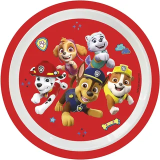 Procos 93534 - Teller, 1 Stück, Durchmesser 20,5 cm, Paw Patrol, wiederverwendbar, Partygeschirr, Geburtstag, Dekoration, Party