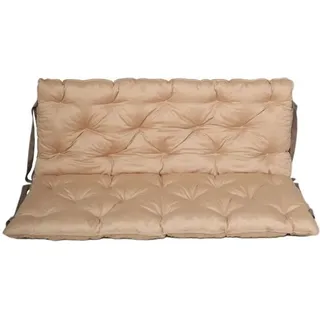 Mm_unverified_brand - Bankauflage Mit Rückenteil Sitz Und Rückenkissen Mit Bänder Ca. 120x98 Cm Polsterauflage Beige