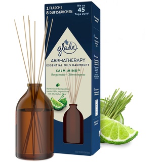 Glade Aromatherapy Essential Oils Raumduft, Calm Mind, Raumduft Stäbchen für ätherische Öle, Bergamotte + Zitronengras, 80ml