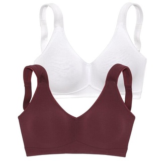 PETITE FLEUR Soft-BH Damen bordeaux+weiß Gr.75D