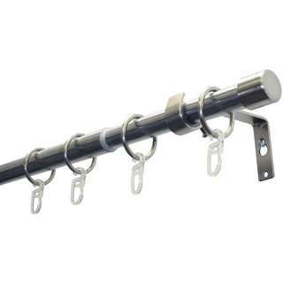 GARDINIA Gardinenstange Cap 1-laüfig Ø 19 mm 190 cm edelstahl-optik